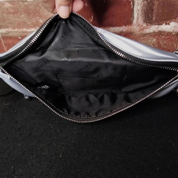 Versace Fragrances Belt Bag Silver Fanny Pack Crossbody Travel Purse EUC - Picture 4 of 6